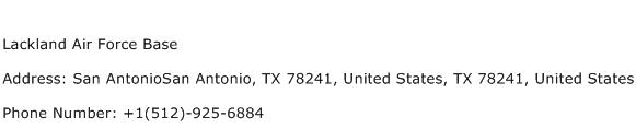 Lackland Air Force Base Address Contact Number