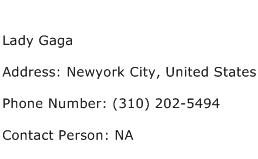 Lady Gaga Address Contact Number