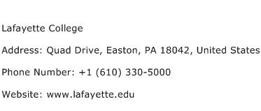 Lafayette College Address Contact Number