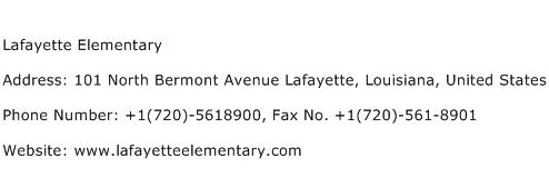 Lafayette Elementary Address Contact Number