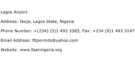 Lagos Airport Address Contact Number