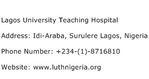 Lagos University Teaching Hospital Address Contact Number