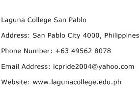 Laguna College San Pablo Address Contact Number