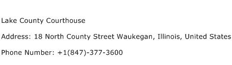 Lake County Courthouse Address Contact Number