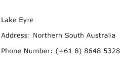 Lake Eyre Address Contact Number