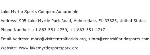 Lake Myrtle Sports Complex Auburndale Address Contact Number