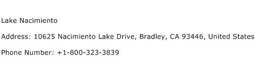Lake Nacimiento Address Contact Number