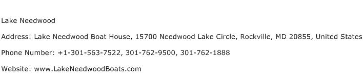 Lake Needwood Address Contact Number