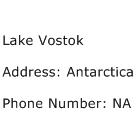 Lake Vostok Address Contact Number
