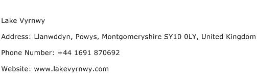 Lake Vyrnwy Address Contact Number