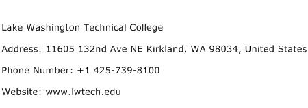 Lake Washington Technical College Address Contact Number