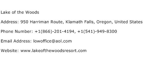 Lake of the Woods Address Contact Number