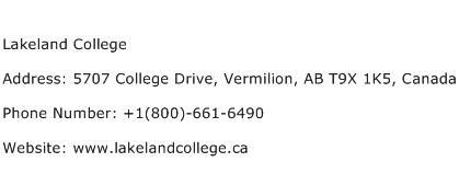 Lakeland College Address Contact Number