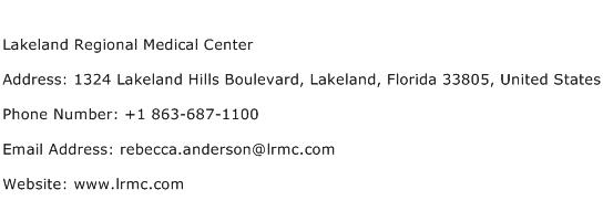 Lakeland Regional Medical Center Address Contact Number