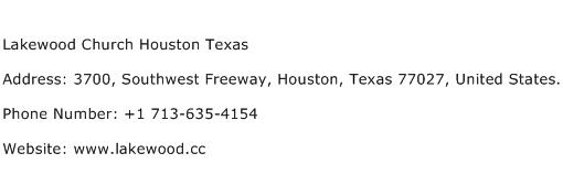 Lakewood Church Houston Texas Address Contact Number