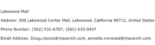 Lakewood Mall Address Contact Number