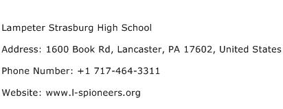 Lampeter Strasburg High School Address Contact Number
