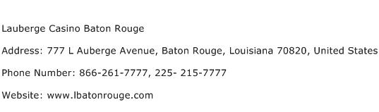 Lauberge Casino Baton Rouge Address Contact Number