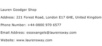Lauren Goodger Shop Address Contact Number