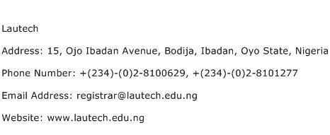 Lautech Address Contact Number
