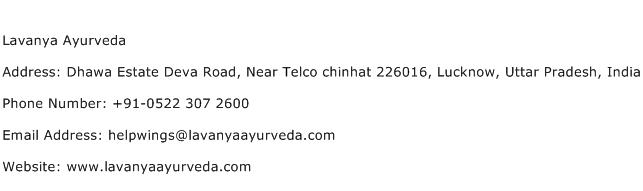 Lavanya Ayurveda Address Contact Number
