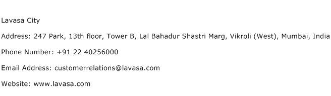 Lavasa City Address Contact Number