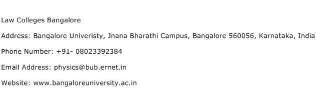 Law Colleges Bangalore Address Contact Number