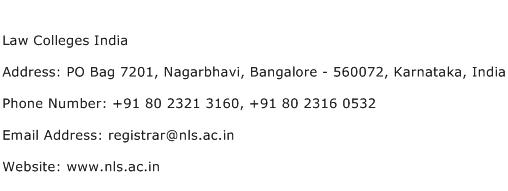 Law Colleges India Address Contact Number