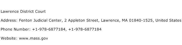Lawrence District Court Address Contact Number