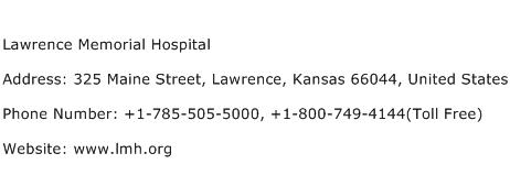 Lawrence Memorial Hospital Address Contact Number