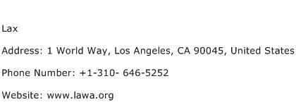 Lax Address Contact Number