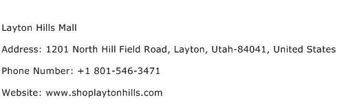 Layton Hills Mall Address Contact Number