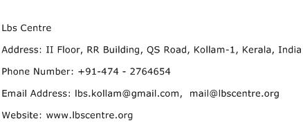 Lbs Centre Address Contact Number