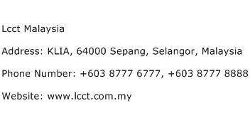 Lcct Malaysia Address Contact Number