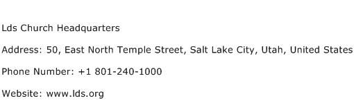 Lds Church Headquarters Address Contact Number