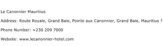 Le Canonnier Mauritius Address Contact Number