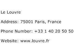 Le Louvre Address Contact Number