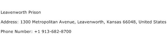 Leavenworth Prison Address Contact Number