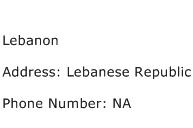 Lebanon Address Contact Number