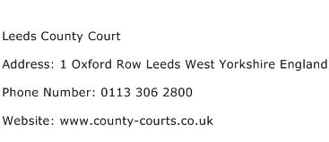 Leeds County Court Address Contact Number