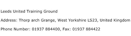 Leeds United Training Ground Address Contact Number
