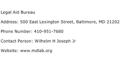 Legal Aid Bureau Address Contact Number