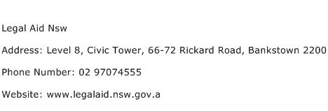 Legal Aid Nsw Address Contact Number