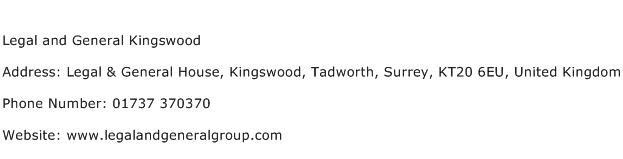 Legal and General Kingswood Address Contact Number