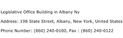 Legislative Office Building in Albany Ny Address Contact Number