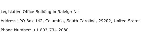 Legislative Office Building in Raleigh Nc Address Contact Number