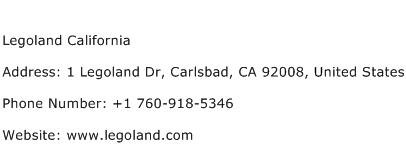 Legoland California Address Contact Number
