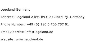Legoland Germany Address Contact Number