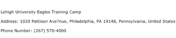 Lehigh University Eagles Training Camp Address Contact Number