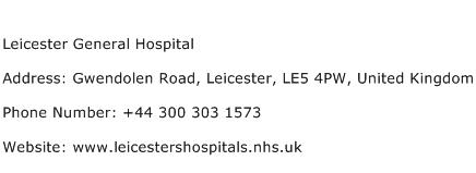 Leicester General Hospital Address Contact Number
